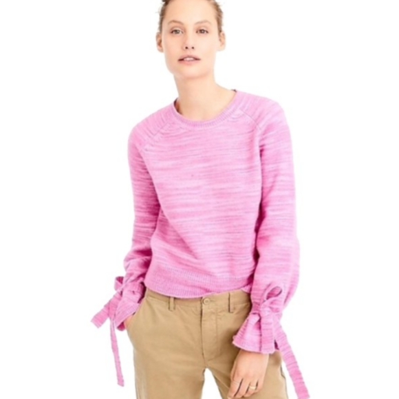 J. Crew Sweaters - J.Crew Marbled Pink Wool Crewneck Sweater